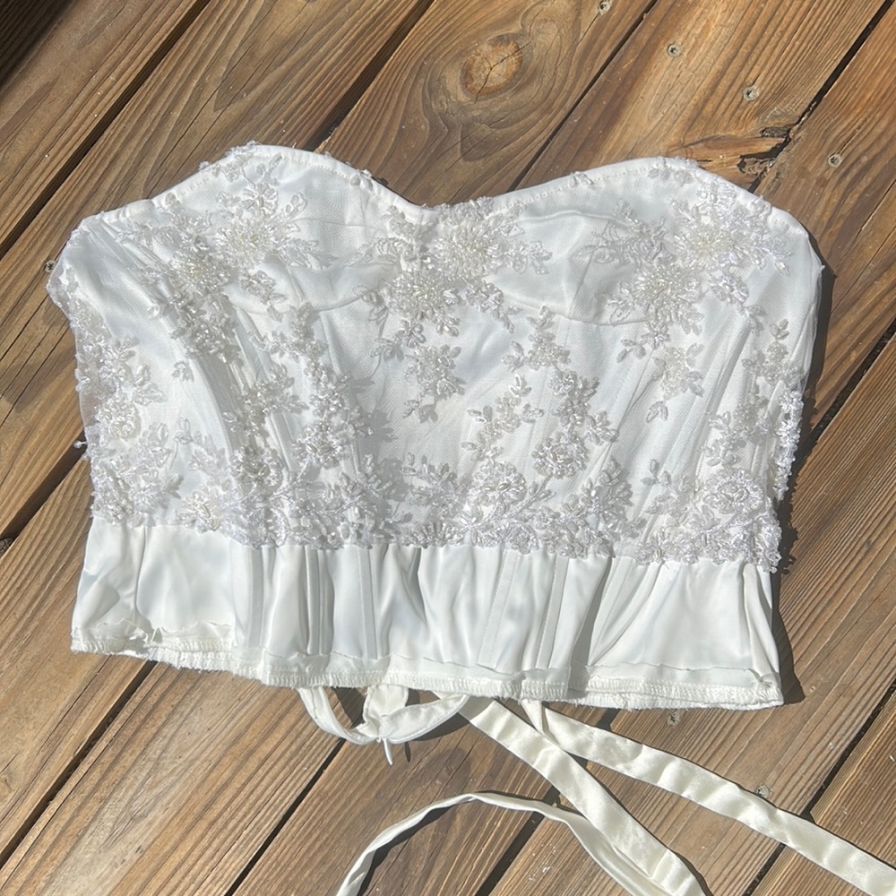 Custom, hand sewn, bridal top! Never got to wear!
